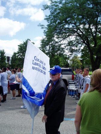 Fred Antczak takes up the CLAS Banner, ready to march